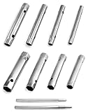QWORK 10-tlg Rohrsteckschlüsselsatz, Steckschlüssel Zündkerzenschlüssel 6 x 7-20 x 22 mm Metrisch