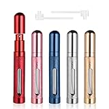 ACWOO Mini Parfümzerstäuber Taschenzerstäuber, 5 Stück 12 ml Nachfüllbar Leer Reise Parfüm Zerstäuber, Mini Portable Sprühflasche mit Fenster für Flug Reise