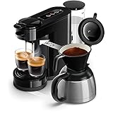 Philips Domestic Appliances SENSEO Switch Pad- und Filterkaffeemaschine, 2-in-1-Brühtechnologie, 1-Liter-Wasserbehälter, 7 Tassen in einem Durchgang, Klavierlackschwarz (HD6592/64)