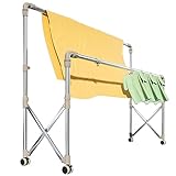 JYARZ Wäscheturm Wäscheständer Faltbarer Wäscheständer Aus Edelstahl, Beweglicher Wäscheständer Für Kleidung Mit 4 Rädern, Platzsparend Drying Rack Platzsparend(220cm)