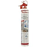 fischer Schnell-Montageschaum PU 750, Bauschaum für Verfüllung, Dämmung & Isolierung, PU-Schaum inkl. Fix-Adapter für sofortigen Einsatz & Wiederverwendung, 750 ml