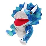 VICASKY Interaktive Dinosaurier Handpuppe Plüschspielzeug für Niedliche Stofftier Handpuppe für Fantasievolles Rollenspiel und Liebevolle Eltern Junge Mädchen aktivitäten Blau