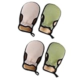 DECOMELODY 4 Stück Peeling handschuhe zum Baden und Duschen mit Massagefunktion Komfortabel Tragbar Geeignet für Körper und Gesicht Praktische Badeschrubb handschuhe in Zufällige Farbe