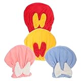BAZEITFLOW 4 Stück Korallenfleece Haarturban Schleife Saugfähige Schnell Trocknende Haarkappe für Damen und Mädchen rutschfeste Weiche Trockenhaube für Haartypen und Längen