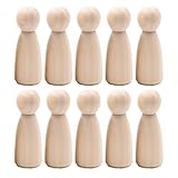 10 Stück Holzfiguren,Spielfiguren Holz,Holzfiguren Zum DIY Bemalen Und Basteln,Holzkegel,Handwerk,Bunte,Perfekt Zur Hochzeit Oder Geburtstagsdeko,Individuell Gestalten für Eine Personalisierte Deko.