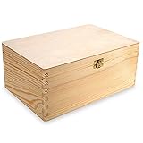 Holzbox mit Deckel Holzkiste Aufbewahrungsbox Deko 30 x 20 x 13,5 cm Holz-Kiste Naturholz Box Erinnerungsbox | Bastel- & Geschenkkiste