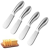 Sophisticate 4 Stück Buttermesser,Edelstahl Brotzeitmesser Set,Buttermesser Klein,Käsemesser,Kleine Brot Creme Messer Marmeladenmesser und Butter-Käse-Spatel für Sahne und Käse(13.5 cm, Silber)