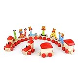 Personalisierbarer Holz-Buchstaben-Zug – Dekoration für Kinderzimmer, Geburtstage & Taufen – Handgefertigte Holz-Deko mit farbigen Buchstaben (A)