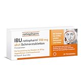 IBU-ratiopharm® 200 mg akut Schmerztabletten: hilft bei leichten bis mäßig starken Schmerzen und Fieber, mit dem bewährten Wirkstoff Ibuprofen, 20 Filmtabletten