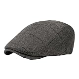 1 Stück, Schiebermütze Herren, Barrett Mütze Herren, Baskenmütze, Flatcap Herrens, Kopfbedeckung Barett Herrenes, Schiebermütze Schwarz, 56-59 cm, Grau