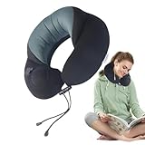Nackenkissen - Nackenstützkissen | Nackenkissen für Reisen | Aufblasbares Nackenkissen | U-förmiges Nackenkissen zum Aufdrücken | Ergonomisches Nackenkissen | Verstellbares Nackenkissen für Auto
