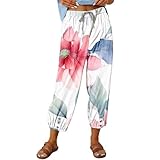 Weiße Leinenhose Damen Leichte Sommerhose Leinen Hose Sommer Sommer Arbeitshose Alternative Bekleidung FüR 3/4 Leggings Elegantes Outfit Jeans mit Gummizug Jumpsuit Sommer Laufshorts Angebot Des Tages