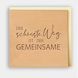 Original Holzgrusskarte - Hochzeitskarte für besondere Glückwünsche zur Hochzeit, Motiv 'Der schönste Weg', Kirschholz, Hochzeitsbillet, Glückwunschkarte, Postkarte, Geschenkkarte für Ehepaar