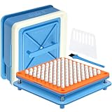 Kapselfüller 0 | Manuelles Kapsel-Füllwerkzeug mit 100 Löchern | Kapselhalter für Gelatine/Kräuter/Vitamine | Selbstfüller für Leere Kapseln (Blau)(Blau, Größe 0)