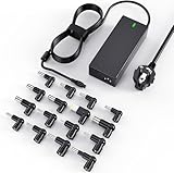 90W Universeller Laptop Netzteil Ladekabel Kompatibel mit Lenovo HP ASUS Acer Dell Toshiba Sony Samsung Medion Fujitsu Gateway Notebook Charger 15V 16V 18.5V 19V 19.5V 20V mit 16 DC Steckern