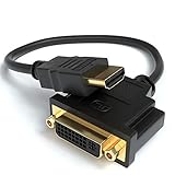 JAMEGA – HDMI auf DVI Adapter | HDMI Stecker zu DVI Buchse 24+5 DVI auf HDMI Kabel Konverter Adapterkabel | 4K High Speed HDTV bis zu 1080P Full HD vergoldete Kontakte für TV, Beamer, PC UVM.