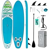 FunWater Aufblasbares Stand Up Paddle Board Surfbrett SUP Komplettes Paddleboard Zubehör Verstellbares Paddel, Pumpe, ISUP Reiserucksack, Leine, Erwachsene Paddelboard