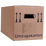 10 x Umzugskartons Kartonplus 2-wellig doppelter Boden in Profi Qualität 600 x 328 x 340 mm (belastbar bis 40 kg)
