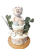 Windeltorte, mit süßen Teddy, Handmade, Made in Germany, Geschenk zur Geburt