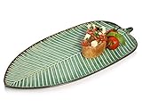 Sänger | Servierteller Blattoptik Palm Beach, Servierplatte für mehrere Personen aus Steingut, erweiterbar, Alltag, Outdoor Serviertablett | PREMIUM COLLECTION