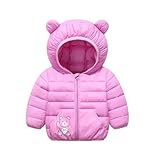Generisch Winterjacke Mädchen Jungen Mantel Jacke Warm Puffer Jacken mit Kapuze Baumwolle Wintermantel Übergangsjack Leichte Daunenjacke Windjacke Outerwear