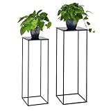 VINCIGANT 2er Set Blumenständer Metall Schwarz 68cm&78cm Hoch Solider und Robuster Blumenhocker Metall Pflanzenständer für die Dekoration in Wohnzimmer Schlafzimmer oder Büro Draußen & Innen