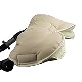 BAMBINIWELT Muff Handwärmer Handschuh für Kinderwagen Buggy mit Lammwolle für warme Hände universal MELIERT (beige MELIERT)