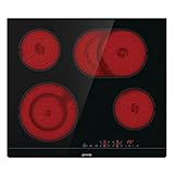 Gorenje ECT 643 BSC Kochfeld Elektro / 60 cm / Zweikreiszone / Bräterzone / TouchControl / Timer / Rahmenlos, Ohne Bridgezone
