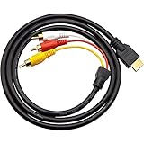 Retoo HDMI-auf-Cinch-Kabel mit 1080p und Audio, Verbindungskabel HDMI-3RCA mit Vergoldete Anschlüsse, Kompatibel mit FHD, HDMI Stecker auf 3 RCA Buchse, Composite VA Adapter, Adapterkabel für HDTV