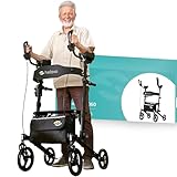 Helavo faltbarer Arthritis-Rollator mit gepolsterten Unterarmstützen - Leichter Aluminium Stand Up Walker mit weichen Armlehnen und Sitz