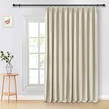 LIYAXUN Plissee-Vorhänge, beige, 259 cm Länge, für Wohnzimmer, wärmeisoliert, 80 % Verdunkelung, beige Drapiervorhänge, Quetschfaltenvorhänge mit Haken (Beige, 1 Bahn, B 213 x L 273 cm)