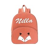 Generisch Personalisierter Kinderrucksack mit Namen, Ideal für Kindergarten, Kita, Verstellbare Gurte, Kinderfreundliche Reißverschlüsse (Braun)
