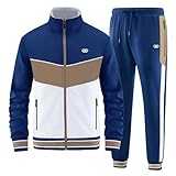 ANOTWENER Herren Trainingsanzüge Sets lässig lange Ärmel voller Reißverschluss Jacke und Jogginghose Jogginganzug Sport Outfits JW-7153-M