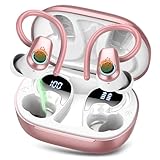 Poounur Bluetooth Kopfhörer Sport, Kopfhörer Kabellos Bluetooth 5.4, Tiefer Bass, Noise Cancelling Earbuds mit ENC Mic