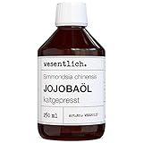 wesentlich. Jojobaöl kaltgepresst 250ml | nativ - 100% reines Jojobaöl | vegan | Haut - Haare - Bart und Kopfhaut | Gesicht und Nägel | Naturreines Gesichtsöl und Körperöl