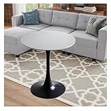 Moderner runder Tulpen-Tisch mit Granitplatte und Metallsockel – vielseitiger Couchtisch für Küche & Esszimmer, stilvolle Möbel für Zuhause & Freizeit