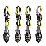 4 Stück LED Motorrad Blinker 12V, 5 LEDs M8 E Mark E24 Geprüft, IP65 Wasserdicht Motorradblinker Universal, Kompakte Mini LED Blinker Für Motorrad, Moped, Scooter, Fahrrad, Quad, Motocross Umbauten