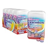 Mentos Vitamin Zuckerfreie harte Minzbonbons, 150 Stück, Cool Fruity Mix, (Packung mit 4 Flaschen)