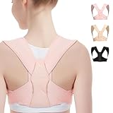 Rückenstütze zur Haltungskorrektur, Haltungskorrektur, verstellbar, für den oberen Rücken, unterstützt das Schlüsselbein und lindert Nacken-, Schulter- und oberen Rückenschmerzen (S/M)