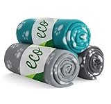 wometo eco 3er-Set Tierdecke Hundedecke aus 100% recyceltem Material + Oeko-TEX geprüft, 3 Stück 70x100 grau, dunkelgrau und türkis
