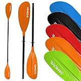 24MOVE® Doppelpaddel LAGO Paddel 220cm Kanupaddel Aluminium, Stand-Up Paddling, Paddel für Kajak, Schlauchboot, verstellbar, Koralle