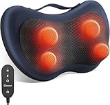 Nackenmassagegerät, Shiatsu Massagegerät für Nacken, Schulter, Rücken, Geburtstagsgeschenk für Frauen Männer, Massagekissen mit wärme, 3D Rotierenden Massageköpfen, Fernsteuerung, Verlängerungsgurt
