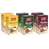 Melitta Probierpaket Filter-Kaffee 6 x 500g, gemahlen, Pulver für Filterkaffeemaschinen, sanfte und starke Röstung, geröstet in Deutschland
