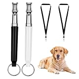 2 Stück Hochfrequenz Lautlose Hundepfeife – Ultraschall Hundepfeife für Rückruf und Hundetraining, Erziehungshilfe für Hunde, Trainingspfeife für Rückruftraining