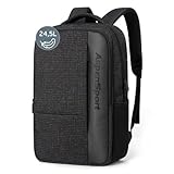AspenSport Rucksack 24,5L schwarz kariert I stylischer Tagesrucksack I wasserabweisender Rucksack für Alltag & Reisen I verstellbarer Backpack I ergonomischer Allround-Rucksack