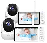 7links Baby-Fon: 2er-Set HD-Video-Babyphone, schwenk- & neigbar, Akku, Nachtsicht, VOX (Babyphone Baby-Monitore, mit Nachtsichtkamera, Hund)