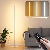 Fortand Stehlampe LED Dimmbar, Stehlampe Wohnzimmer Moderne Stehleuchte mit Fernbedienung LED Standleuchte mit Stufenlose 2700K-6500K Farbtemperaturen & Helligkeit, Lichtsäule für Schlafzimmer, 147CM