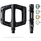 AARON Dirt MTB Pedale aus ultraleichten Nylonfasern mit abgedichtetem Industrie-Kugellager - rutschfest durch 8 austauschbare Pins - Plattform Fahrradpedale für Dirtbike, E-Bike, Downhill, Trekking