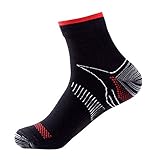Sportsocken für Damen und Herren, flexible Kompressionsfußmanschetten, kurze Socken für Damen, rot, Einheitsgröße