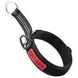 OneTigris Zug-Stopp Hundehalsband, Weich Gepolstert Breites Hundehalsband mit Reflektierend für Mittelgroße und Große Hunde, Schwarz XL